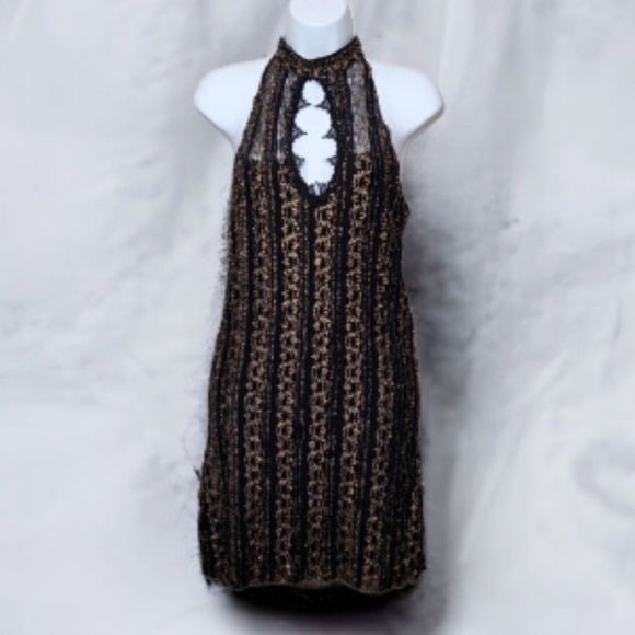Free People Dresses & Skirts - Free People Metallic Lace Mini Dress